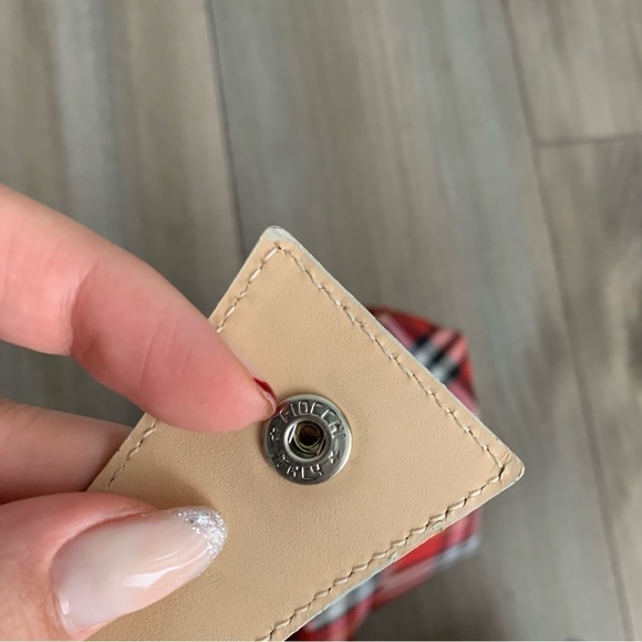 Vtg 90s Y2K Burberry rare Mini house Check snap handle handbag Red - Picture 6 of 9